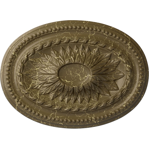 Ekena Millwork Saverne Ceiling Medallion, Hand-Painted Mississippi Mud Crackle, 18 1/2"W x 13 1/2"H x 1 7/8"P CM18SAMMC - main